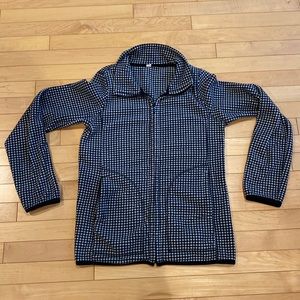 Uniqlo Houndstooth Zip Up Fleece